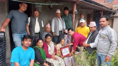 महिला संघ रामेछापकी संस्थापक सभापति भट्टराईलाई जिपि फाउन्डेसनकाे सम्मान