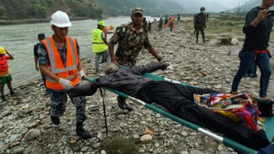 तामाकोशीमा बाढीजन्य जोखिम उद्धार अभ्यास