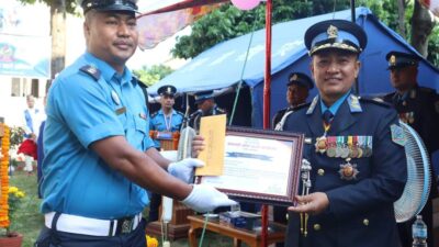 रामेछापका ट्राफिक प्रमुख श्रेष्ठ सम्मानित