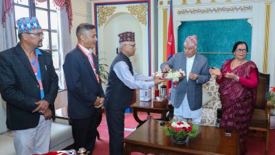 भिमेश्वर महाप्रसाद राष्ट्रपति पाैडेललाइ प्रदान