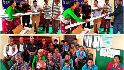 तामाङ समाज यूएईद्वारा विद्यालयलाई प्रोजेक्टर सहयोग